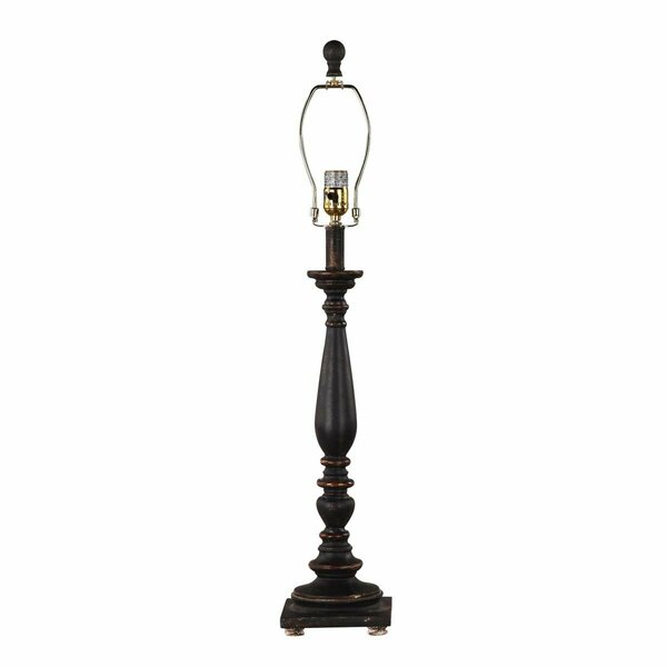 Homeroots 32 x 16 x 16 in. Distressed Black Traditional Table Lamp Base 380092